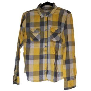 Yellow Plaid Aeropostale Flannel Shirt